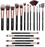 AMMIY 18pcs Premium Makeup Pinsel Set Gesicht und Auge Kunstpinsel für Foundation Puder Concealers...