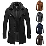Generisch Mantel Herren Wintermantel aus Wolle für Freizeit und Business Coat Wolljacke mit...