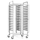 Forgast Tablettwagen Abräumwagen | 30 GN Einschübe | GN 1/1 | Feststellbremse | Edelstahl | Silber