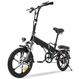 Finbike E-Bike Klappbar,16 Zoll Elektrofahrrad 7.8Ah Akku Diebstahlschutz,E-Faltrad mit 2.6H...