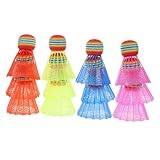 GALPADA 12 Stück Teiliges Badminton Set mit Großem Kopf Bunte Kunststoff Federbälle Leicht...