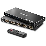 HDMI Switch 4K 60Hz, AVIDGRAM HDMI 2.0 Umschalter 4 in 1 Out, 4 Port HDMI Selector Box with IR...