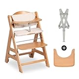 hauck Beta+, Natural - Mitwachsendes Kinderhochstuhl Set ab 6 Monaten bis 90 kg mit Rädern,...