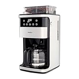 MEDION Kaffeemaschine mit Mahlwerk und Glaskanne (1,5 Liter, max. 12 Tassen, 8 Mahlstufen, max. 1050...