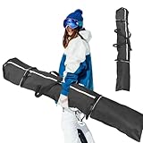 BORDEAG Skitasche Skisack für 1 Paar Ski und Stöcke, 185 * 33 cm wasserdichte Skitaschen, Ski...