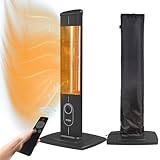 ICQN 2300 W Stand Heizstrahler mit Wasserdicht Schutzhülle, 4 Heizstufen mit Fernbedienung,...