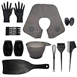 ERHU 17 StüCke Haar Farbe Kit Set Haar FäRbemittel Schal Friseur Pinsel SchüSsel Kamm FäRbung...