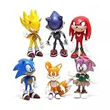 CJMING 6 Pack Sonic The Hedgehog Action Figures | Sonic Action Figure Set | Perfect Kids Gifts |...