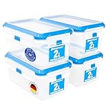 ATHLON TOOLS 4x 2L Frischhaltedosen-Set in Gastro-Qualität - 100% luftdicht und auslaufsicher -40...