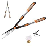 AIRAJ Teleskop Heckenschere Manuell 75-88CM,Kostenlose Handschuhe und Gartenschere,Stahlklinge...