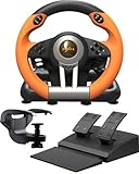 PXN V3 Pro Gaming Lenkrad mit Pedalen - 180°, Vibrationsfeedback, Integrierter Schalthebel, Paddle...