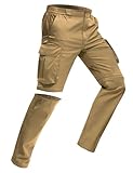 MOURCE Wanderhose Herren Leichtgewicht Schnelltrocknend Zip Off Cargohose für Männer Trekking...