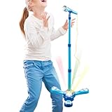 Kinder Mikrofon Spielzeug - Mit Lichteffekten Interaktiv Verstellbarer Ständer Musik Spielzeug |...