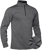 TACVASEN Herren Fleecepullover Winter Warme 1/4 Zip Langarm Sport Shirt Laufshirt Ski Pullver...