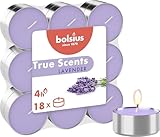 bolsius True Scents – 18 Teelichter – Lavendel – Brenndauer: 4 Stunden – Innendekoration –...