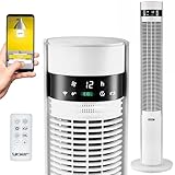 YOER 19dB Leiser Turmventilator, Plasma-Ionisator, 12 m Reichweite, 12 Geschwindigstufen, 3 Modi, 12...