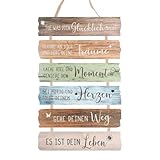 Chstarina 6 Stück Holzschilder mit Sprüchen, Motivationsschild Holz, Lebenseinstellung Schild,...