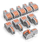 Innfeeltech 10 Stück Verbindungsklemme, 1 In 3 Out Anschlussklemme, mit Hebel, Kabelverbinder mit...