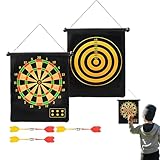 Zuasdvnk Kids Dart Board, Dart Board for Kids - Indoor Outdoor Fun Game | Double Side Roll Up...
