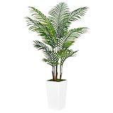 Zvezvia Künstliche Pflanzen 150cm mit Weißem Topf, Groß Künstliche Palme wie echt Fake Pflanzen...