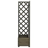 HEFZGDB Eck-Spalier mit Pflanzkasten Grau 40x40x150cm Tannenholz Blumentopf Gross Draussen...