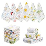 Kaisibum 6er-Pack Musselintücher Baby Spucktücher Reine Baumwolle Baby Spucktücher saugfähig und...