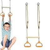 Whnbuij Trapezstange - Trapez-Kletterstange Montage - Ergonomische Ringe Sensorisches Spiel für...