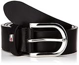 Tommy Hilfiger Damen Gürtel New Danny Belt Ledergürtel, Schwarz (Masters Black), 85