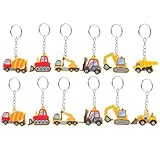 Cabilock 12 Stück Pvc Baustellen Schlüsselanhänger mit Baumaschinen Motiven Party Gastgeschenke...