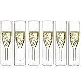 Sziqiqi Massive Doppelwandige Champagnerglas Kristallgläser, Classics Tulip Goblet Stemless Clear...