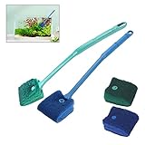 Sixfolo 4 Stück Aquarium Schwamm ReinigungsbüRste,Doppelseitig Scheibenreiniger Bürste mit Langer...