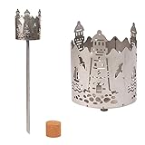 Gartenfackel für draußen Motiv Leuchtturm 1x Brennelement - Holzspäne mit Wachs - Schwedenfackel...