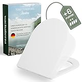WC Sitz mit Absenkautomatik D-Form – bombenfester Halt des Toilettendeckel D-Form dank Edelstahl...