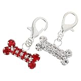 Hohopeti 2 Stück Teiliges Hundeanhänger Funkelnden Strasssteinen Langlebiger Knochen schmuck aus...