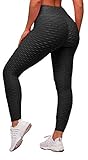 Memoryee Damen Honeycomb Leggings Geraffte Hintern Heben Hohe Taille Push Up Boom Booty Sport...