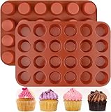 Socluer Mini Muffinform aus Silikon 2 Stück Mini 24 Tassen Muffinförmchen Kleine Cupcake Förmchen...