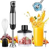 SOLVIEW 1500W Pürierstab Stabmixer Set Edelstahl：5-en-1 Stabmixer Elektrischer - Stufenlos...