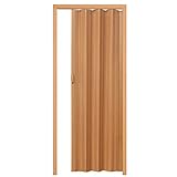 tectake® Schiebetür Komplettset, Lamellentür, Falttür, Tür 80x203 cm, Raumtrenner mit...