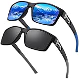 Farrobor Sonnenbrille Herren Polarisiert Sportbrille 2 Set für Männer Sportlich mit UV400 Schutz...