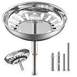 SURFOU Abflusssieb 79mm Edelstahl, Rostfreier Siebkörbchen Abflussstopfen für Waschbecken Küche,...