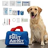 MESINURS Pet First Aid Kit für Haustiere Hunde & Katzen, 63 Stück Notfall-Überlebenstasche für...