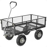 Gorilla Wagen, 362,9 kg Kapazität, robust, Robustes Stahlgeflecht, wandelbar, Flachbett, Garten,...