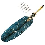 LOORGVEL Vintage Kalligraphie Dip-Stift Set Teilig mit Tintenfass Langlebiger Schreibfeder mit...