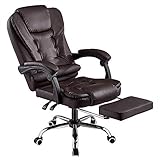 Panana Bürostuhl Heavy-Duty Executive Liegesessel mit Fußstütze aus PU-Leder Gaming-Stuhl...