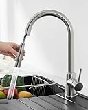ANYCEE Wasserhahn Küche, Hochdruck Armatur Küche, Küchenarmatur mit Brause Ausziehbar,...