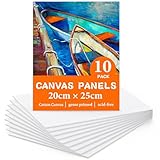 Koncci Leinwand zum Bemalen Set (10 Stück) 20x25cm, Baumwolle Vorgespannte Weiße Künstler...