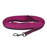 EQuest Gummierte Schleppleine für Hunde - ohne Handschlaufe, 8 m - pink - Schmutz- und...