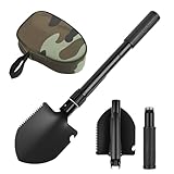 Mini Klappspaten, 42cm Klappbare Spaten Garten, Multifunktionaler Camping Klappspaten, Für...