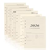 2026 Wochenplaner Einlage A5 6 Löcher, 176 Seiten Kalendereinlage 2026, January 2026 – Dezember...