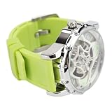 ZJchao Mechanische Skelett-Automatikuhr mit Leuchtendem Silikonband, Vierblättriges...